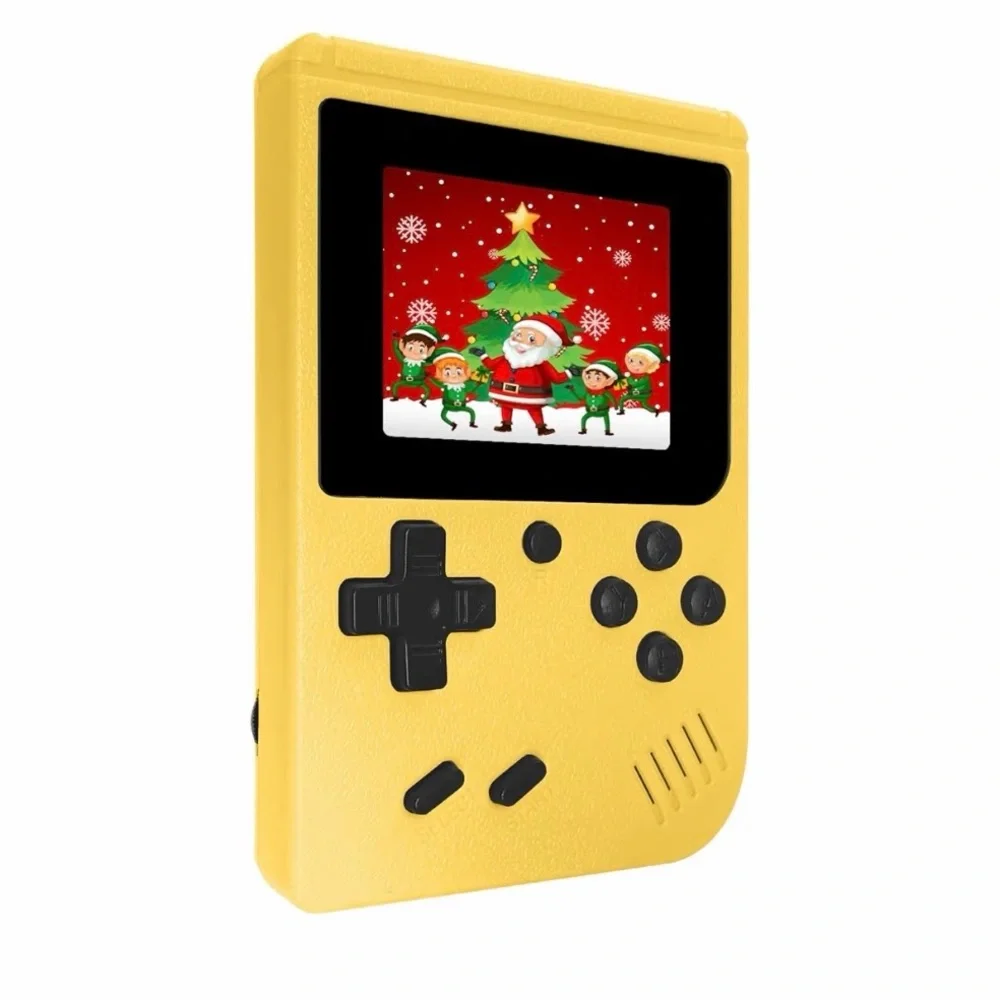 Portable handheld game console with 400+ retro games – yellow